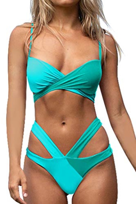 UMIPUBO Traje De Baño Bikini para Mujeres Push up Vendaje Vistosa Conjunto de Bikini División Color de Golpe Bañador Ropa de Playa de Dos Piezas Tops 