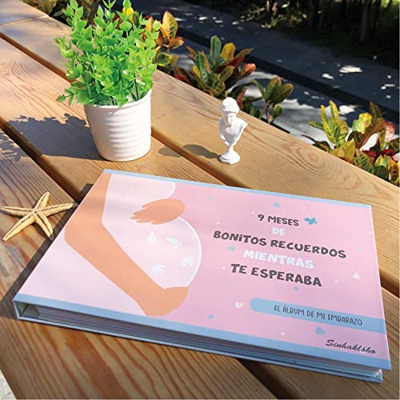 Sinhaklóho Libro/Diario/Agenda del Embarazo Semana a Semana | 9 Meses De Bonitos Recuerdos Mientras Te Esperaba, Álbum Embarazadas para Fotos, Ecograf