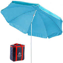 Arcoiris Sombrilla con un Bolso de Termico 4L de Playa de Acero (180cm, Azul Clara) en oferta