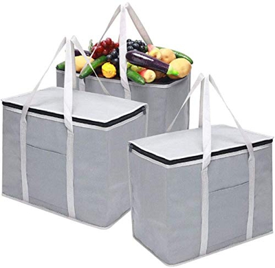 Paquete de 3 bolsas de refrigeración suaves de 30 litros para alimentos congelados, bolsa de refrigeración plegable aislada para camping, barbacoa, co