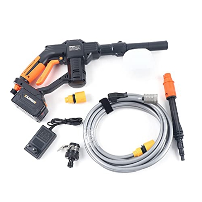 Limpiador de alta presión a batería de 20 V portátil, limpiador de alta presión eléctrico inalámbrico con manguera de 5 m para coche, jardín, ventana