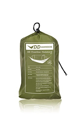DD Frontline Olivegreen - Hamaca para exteriores con mosquitera hecha de botellas de plástico recicladas.