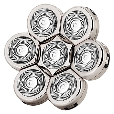 7D Afeitadora Eléctrica Cabezal de Repuesto, Afeitar Eléctricas Cabezales Giratorios de Repuesto para Hombre Calvos Barba Cabeza Afeitadora Encaja par