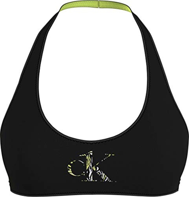 Calvin Klein Halter Bralette-rp Parte Superior de Bikini, Pvh Black, M para Mujer