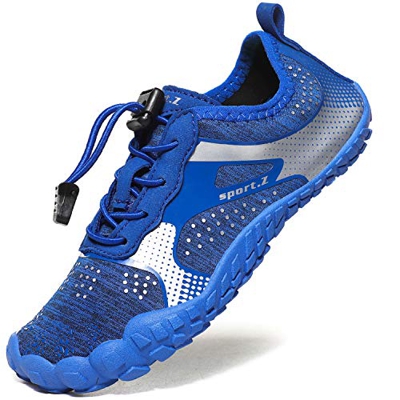 Lvptsh Zapatos de Agua para Niños Zapatos de Playa Secado Rápido Descalza Escarpines de Verano Deportes Acuáticos Swim Beach Surf Yoga,Azul,EU29