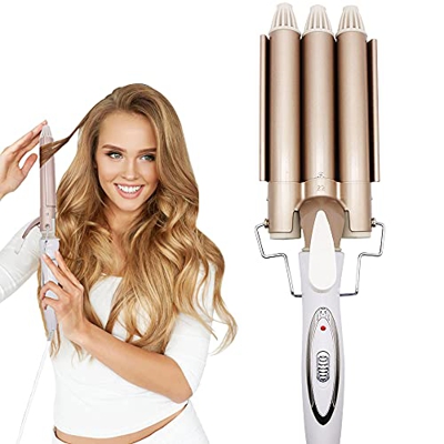 Rizador Pelo, Ondulador de Pelo Pinzas Rizadoras 3 Barriles, Rizador de 25 mm, Rizador de Pelo Profesional, para Largo Cabello