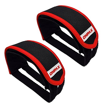 ONIPAX 1 par de pinzas para pedal de bicicleta (rojo)