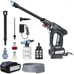 Limpiador a Presión Eléctrico, Limpiadora a Presion inalámbrica con 2.0Ah batería, 30 Bar Hidrolimpiadora Lavadora Portátil, para el hogar Lavado de C en oferta