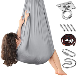 Columpio de Terapia Sensorial para Niños - Hamacas de Yoga para Interior y Exterior Columpios de Silla para mayores de 3 años autismo niños niñas, reg características