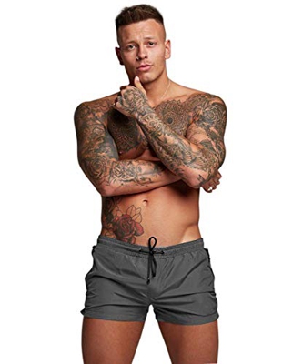 LOFHAS Shorts de baño para Hombre Shorts de natación de Surf Pantalones de Fitness con cordón Pantalones Cortos para Deportes acuáticos (Secado rápido