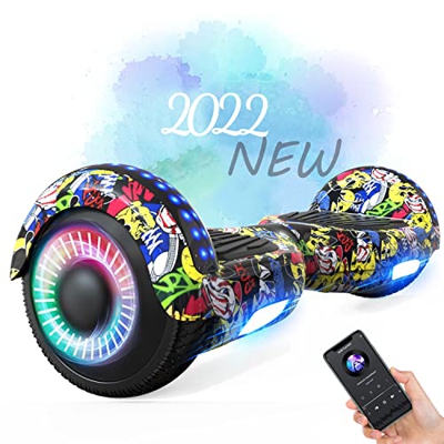 HOVERMAX Hoverboards para Niños,Hoverboards de 6.5 Pulgadas,Hoverboards Autoequilibrante con Altavoz Bluetooth, Luz LED de Color, Potente Motor Dual, 