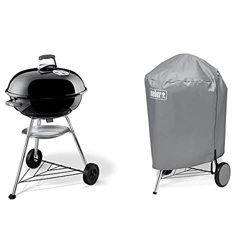 Weber 1321004 - Barbacoa Compact Kettle 57 Cm Negro + 7176 - Funda Para Barbacoa De Carbon 57 Cm en oferta