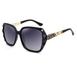 LECKIRUT Mujer Sombras Grande Clásico Polarizadas Gafas de Sol 100% UV Protección Gafas Protectoras Negro Marco/Gris Lente precio