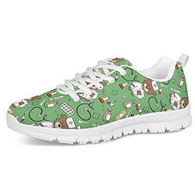 POLERO Nurse - Zapatillas de Mujer para Enfermera, Ligeras, para Correr, Caminar, Malla, Planas, para Tenis, para Mujer, Deportes, Apartamentos, 39 EU