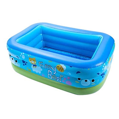 Gidenfly Piscina Infantil Inflable, Piscina para niños, Piscina Rectangular Familiar con Piso Blando Inflable para Patio Trasero jardín Interior - 120