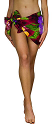Funky Pareo Sarong Camisola Encubrimiento Hawaiano, Big Flower, Rojo, PEQUEÑO características