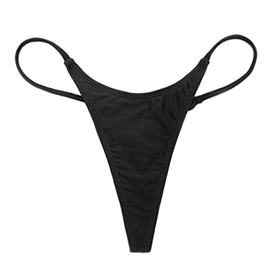 SHEKINI Traje de Baño para Mujer Bikini Pantalones de Baño Cintura Baja Brasileño Braguitas de Bikini Tanga Sexy Pantalones de Bikini de Playa(M,Negro