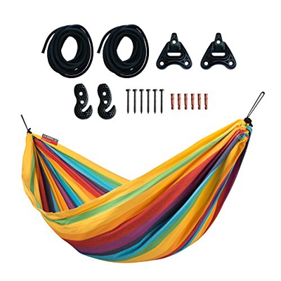 LA SIESTA - Hamaca infantil IRI Rainbow + CasaMount Black - Fijación multiusos