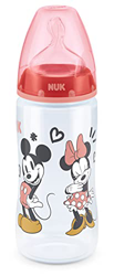 NUK First Choice+ Biberón | 6-18 meses | Pantalla de control de temperatura | 300 ml | Válvula anticólico | Sin BPA | Tetina de silicona | Disney Mick en oferta