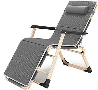 JYHZ Silla de jardín reclinable plegable de gravedad cero reclinable reclinable portátil de doble propósito para playa, patio, jardín, camping al aire