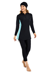 nadamuSun Traje de baño Musulmán para Mujer Traje de baño Modesto Burkini Talla Grande Manga Larga Traje de baño islámico (3XL, X2) en oferta