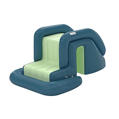 popchilli Piscina con sombrilla Engrosada Piscina Familiar con diseño de Tubo Doble en Forma de L con diseño de toldo y Fondo Suave Acolchado