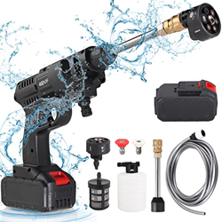 Lavadora a Presión Inalámbrica 450PSI JUSTOOL Hidrolimpiadora de Alta Presión Boquilla 6 en 1 con Batería 4.0Ah 20V y Manguera 6M Pistola Pulverizador en oferta