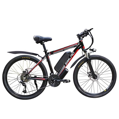 AKEZ Bicicleta eléctrica de montaña, 26 inch bicicleta eléctrica para hombre y mujer, batería extraíble de 48 V/10 Ah, 250W bicicleta eléctrica con ca