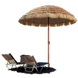 EEKBNEJQ Sombrilla Playa Grande, Sombrilla protección UV, Sombrilla de jardín Ø 2,3x2,4m, Sombrilla Plegable antiviento de Color Couleur naturelle (Si precio