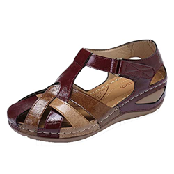 Sandalias Mujer Verano Nuevo 2021 Planas Moda Sandalias de Vestir Playa Zapatos de plataforma Hueca Zapatos Sandalias de Punta Abierta Roma casual San precio
