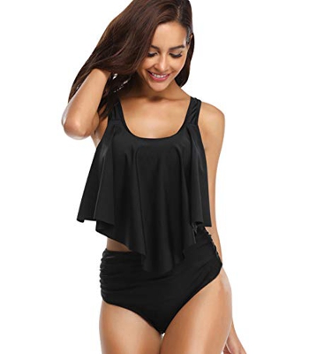Bikini Talle Alto Volantes Conjunto Bikinis con Relleno Mujer Bañador Push Up Dos Piezas Natacion Trajes de Baño Mujer Bañadores Señora Playa Trikini 