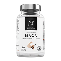 Maca. Máxima concentración de maca negra (25:1) aumenta tu energía y vitalidad. Potenciador muscular, reduce la fatiga y aumenta los niveles de testos características