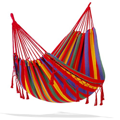 KESSER® Hamaca 300 kg cargable, 320 x 150 cm, máx. Capacidad de Carga de 300 kg, 1-2 Personas, Flecos Transpirables, Resistente a la Intemperie, Hamac