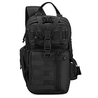 Mochila Cruzada Táctical,Gran Bolsa de Bandolera Impermeable Bolsa de Pecho Hombre Estilo Militar Bolsa de Mano al Aire Libre para Senderismo Excursio