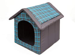 PillowPrim Caseta para perros y gatos, tamaño XL, 60 x 55 cm, diseño a cuadros, color azul en oferta