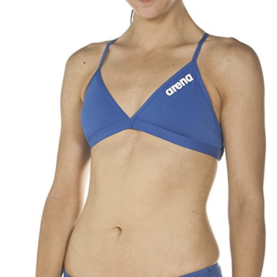 Parte superior de bikini Arena Tie Solid, azul (Royal-White), años 40