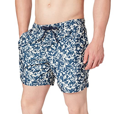 Springfield BAÑADOR Peach Flores Hombre, Estampado Azul, S