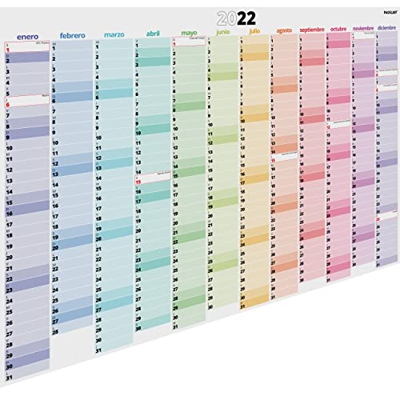 PACKLIST Planificador Anual 2022 Pared Español - Calendario Anual 2022 Tamaño Poster Grande DIN A1 84 x 60 cm - Planificador Anual Pared para Potencia