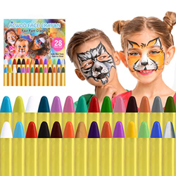 ACWOO Pintura de Cara para Niños, 28 Colores Seguridad No Tóxica Pintura Facial, Crayones de Maquillaje Ideal para Halloween Navidad Cosplay Fiesta y  precio