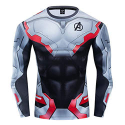 HOOLAZA Avengers Super Heroes Hombres Camisetas de compresión de Manga Larga Camisas de Movimiento para Correr Fitness Gym Training Tops en oferta