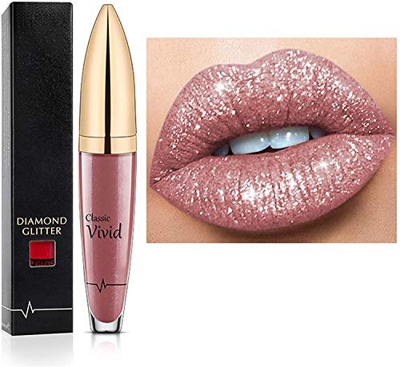 Lápiz labial de larga duración con brillo de diamante de 18 colores, lápiz labial líquido metálico, fácil de aplicar y limpiar, duradero e impermeable