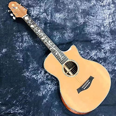 WANANNIGHT Guitarra electrica 40 Pulgadas All Solid Spruce Wood Ebony Fingerboard Guitar Acústica Principiante Guitarra Acústica (Color : Guitar with 
