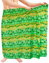 LA LEELA Aloha Traje de baño para Hombre Pareo de Playa encubrimientos del Traje de baño de natación Pareo Verde del Abrigo características