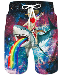 TUONROAD Bañadores para Hombre Impresión Gato Tiburón Traje de Baño Multi Colorido Bañador de Natación Pantalones Cortos Secado Rápido Swim Shorts Lig características