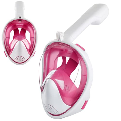 GRHM Máscara de buceo de 180° de visión completa con tecnología antivaho y antifugas, máscara de buceo con soporte para cámara, gafas de buceo plegabl