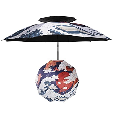 WX-7WXFC Sombrilla Jardin Exterior,con Función De Inclinación,Sombrilla De Pesca,Espesar La Tela del Paraguas Durable Varios Patrones,Parasol Jardín E
