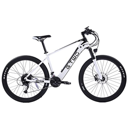 CF275 Adulto Ebike 27.5 Pulgadas 27 Velocidad Bicicleta de montaña Peso Ligero Marco de Fibra de Carbono Suspensión de Aire Horquilla Delantera (Blanc en oferta