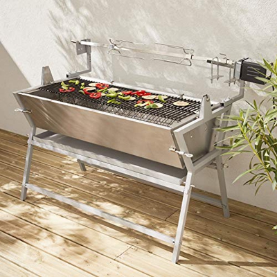 Alice's Garden - Asador Giratorio, Barbacoa, de carbón, eléctrico, Gris - Mathurin