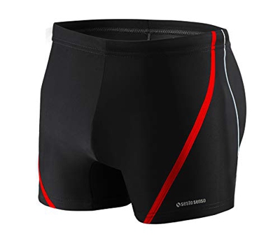 Sesto Senso® Bañador de Natación Hombre Shorts Traje de Baño (tamaños de M a 4XL) Pantalones de Natación Trajes Playa Aquashorts BD 366 (XXL, Black)