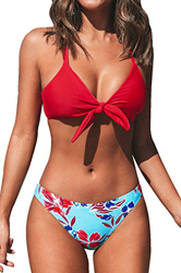 CUPSHE Conjunto de Bikini Estampado Floral Anudado Traje de Baño de Dos Piezas, S precio